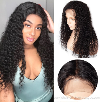 Cuticle Aligned Wholesale Brazilian 100% Human Swiss HD Transparent Pre- plucked Lace Front Virgin Hair Wigs for Black Women